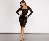 Ruched Mesh Bandage Dress